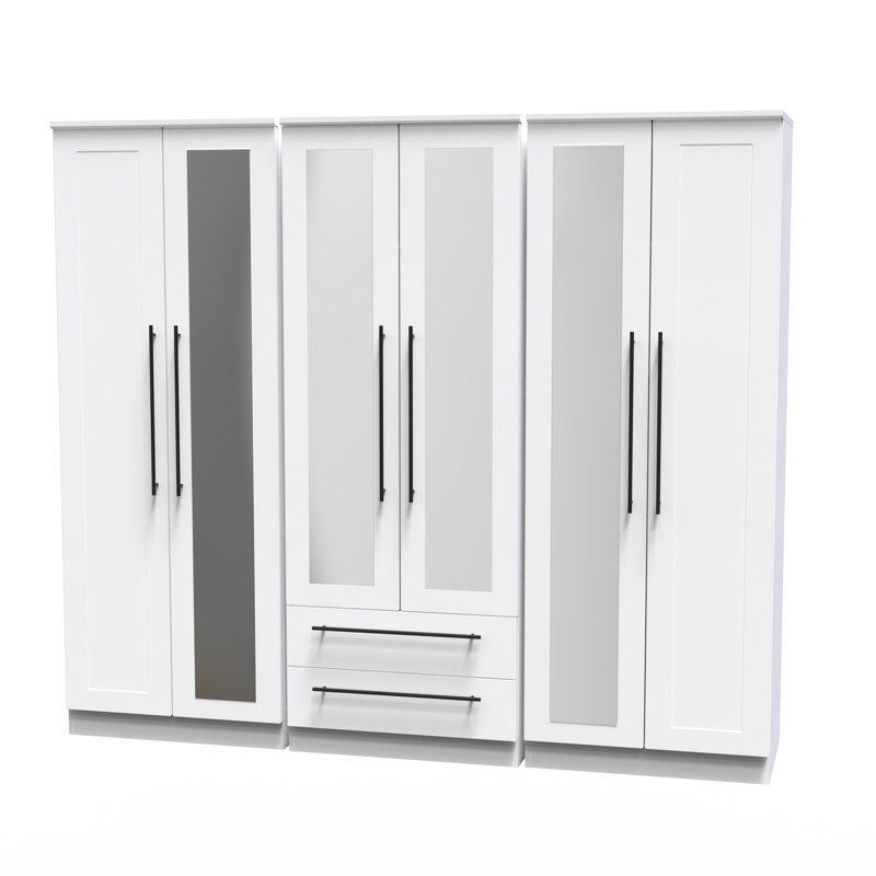 Fully Assembled 3 Door Wardrobe, White Ash