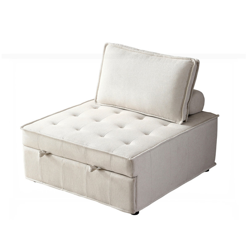 Repose-pieds multi-usages en similicuir, Beige
