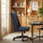 Upholstered Swivel Task Chair with Nailhead Trim-895862022