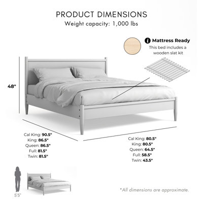 Stalter Birch Solid Wood Standard Bed