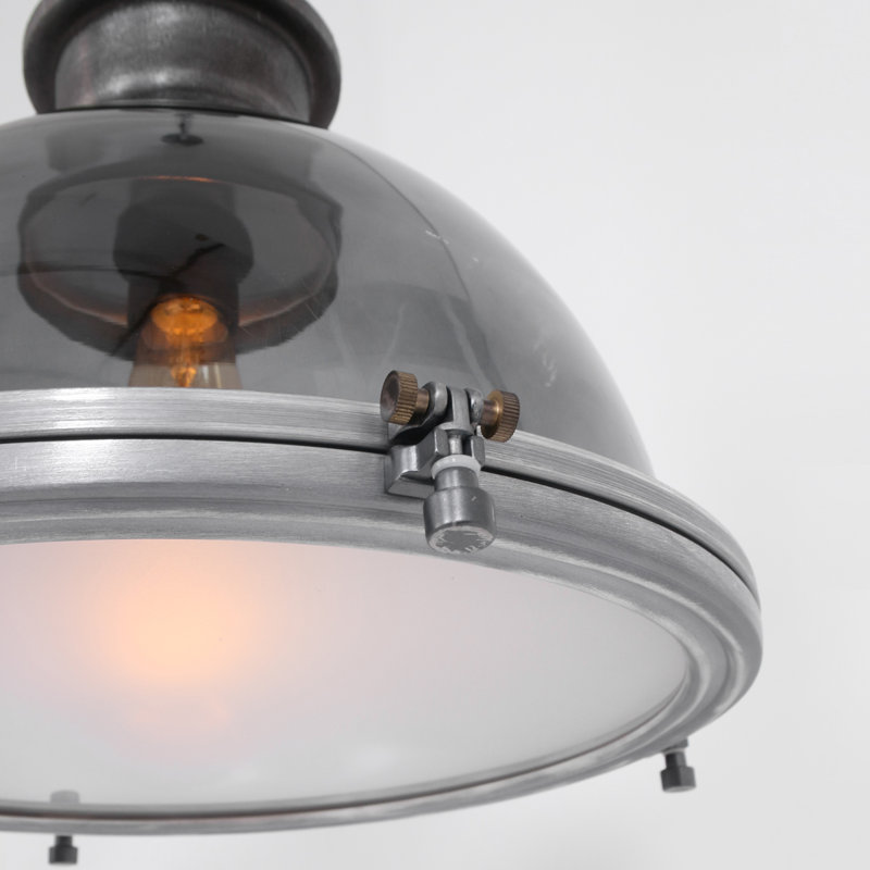 Bragg 1 - Light Grey Dome Pendant