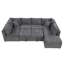 Canapé en chenille avec accoudoirs carrés-626028127