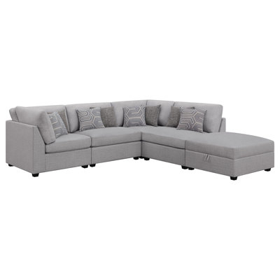 Lafayette Grey 5-Piece Upholstered Sectional Sofa