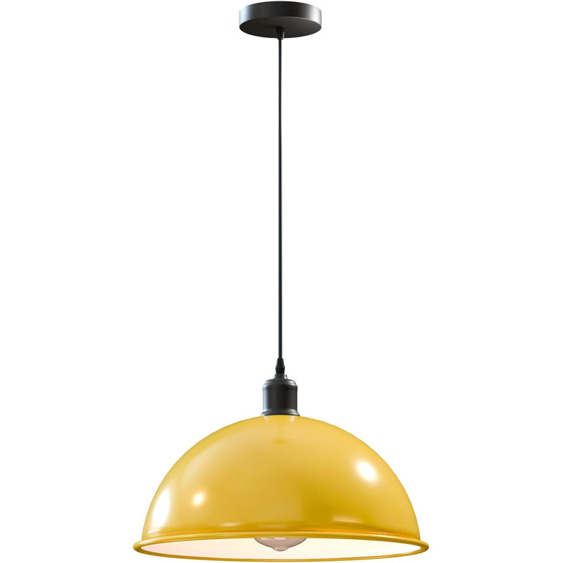 1 - Light Dome Pendant, Yellow