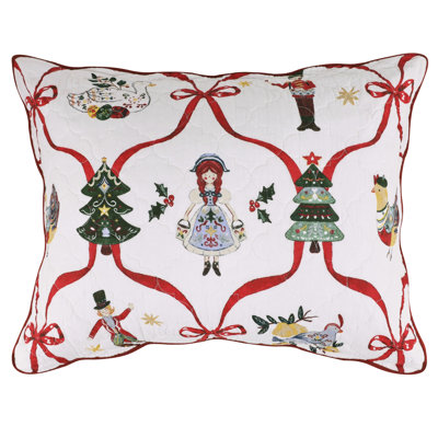 Taie d'oreiller multicolore « 12 jours de Noël » de Greenland Home Fashions