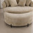 59.8" W Upholstered Oversized Slipcovered Accent Barrel Lounge Chair With Crescent Storage Ottoman-481504837