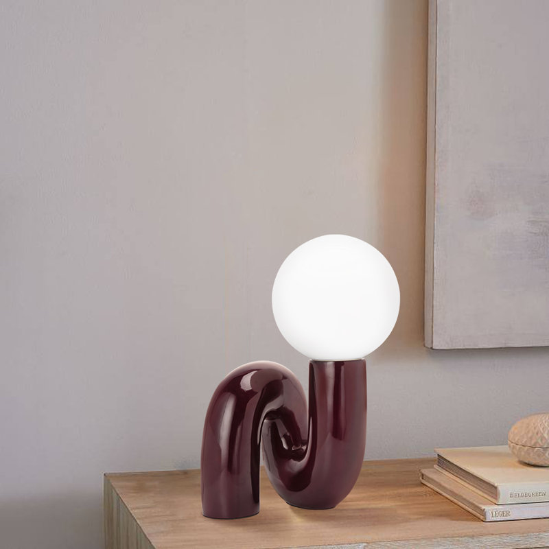 Verda Resin Table Lamp, Red