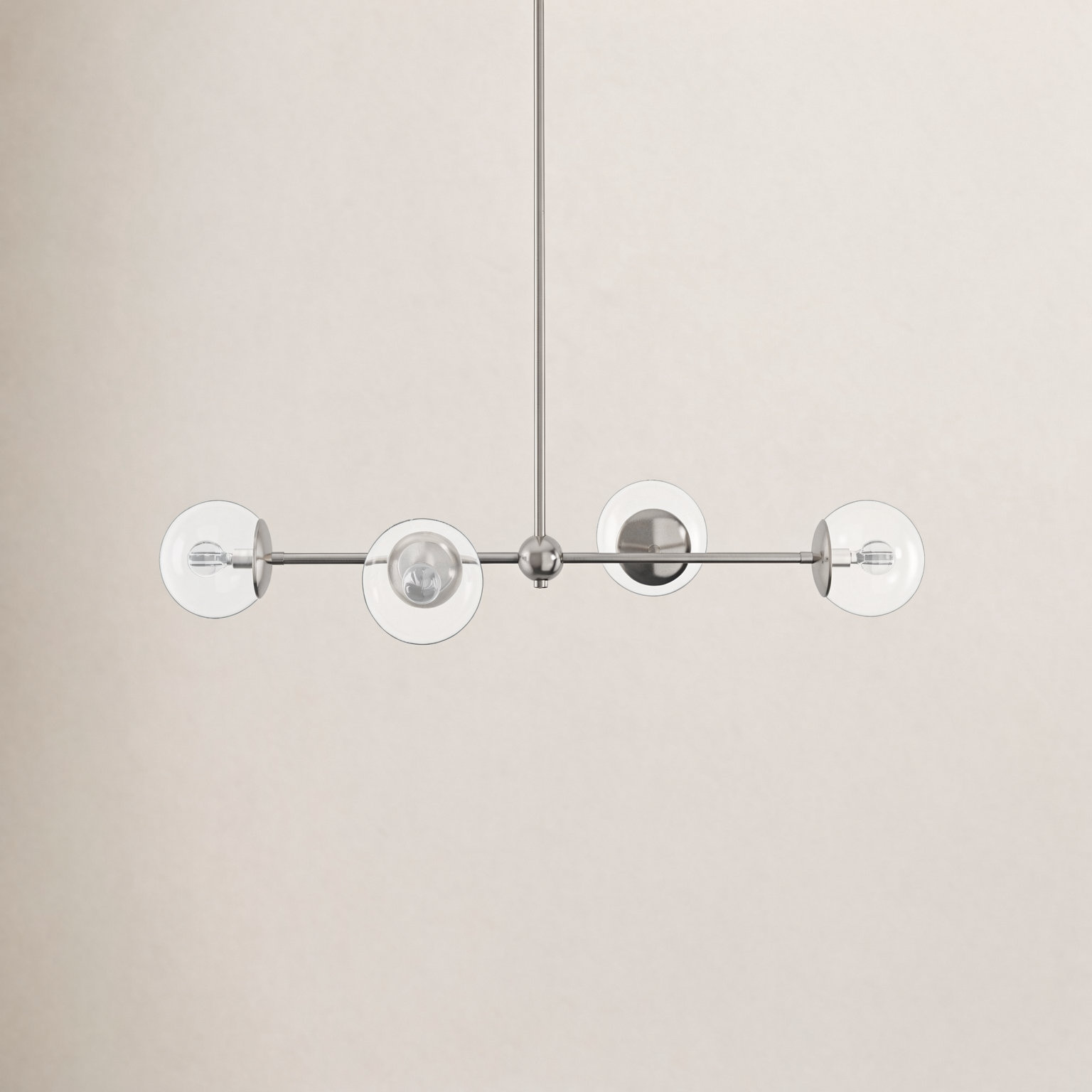 4-Light Chandelier, Brushed Nickel
