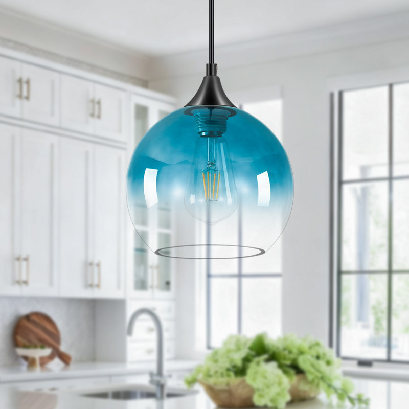 1 - Light Kitchen Island Pendant, Gradient Blue