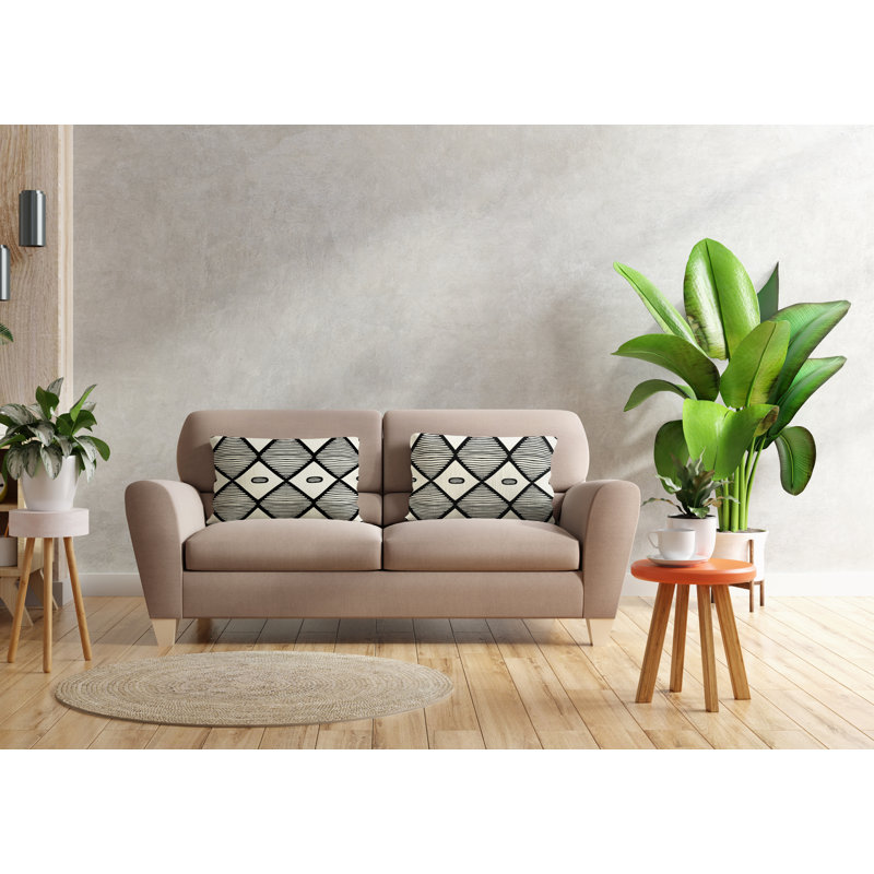 Polyester / Mélange de polyester Housse de coussin rectangulaire intérieure / extérieure lombaire et insert, Noir