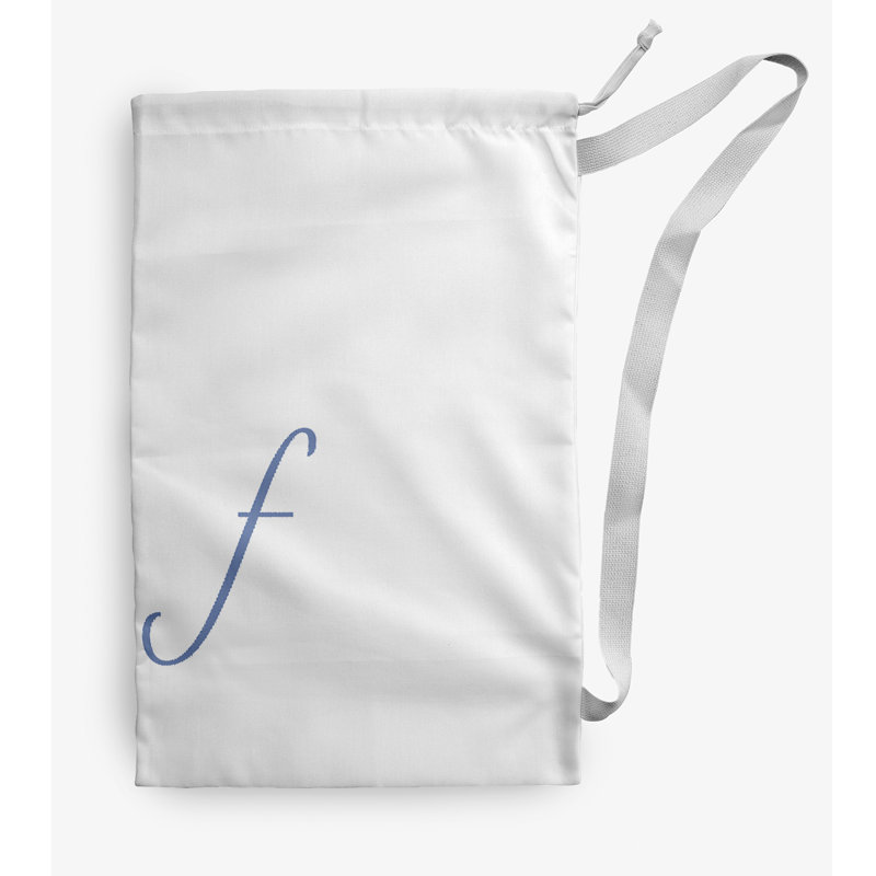 Fabric Laundry Bag with Handles, White/Blue, Small (29" H x 18" W)