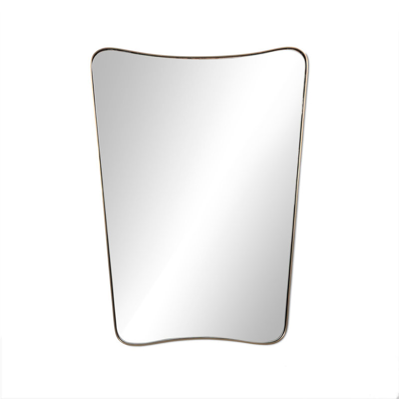 Hamza Iron Wall Mirror, Aged Brass Iron