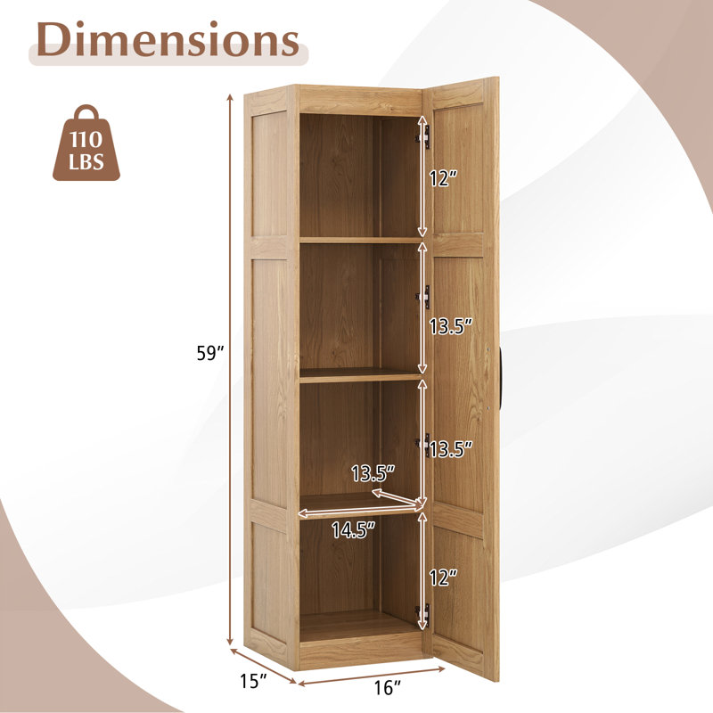  Nariko 16'' Wide 3 - Shelf Storage Cabinet