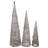 Set Of 3 LED Lighted Snowy Rattan Christmas Cone Tree Decorations 3.25'