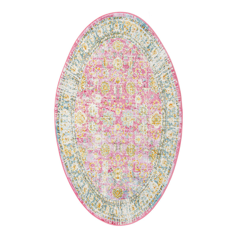 Haefner Floral Indoor Rug, Oval 3'3" x 5'3"