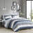 Modern Queen Bedding Sets, Polyester Material, Blue/grey Stripe Design, Comfortable For Home Use