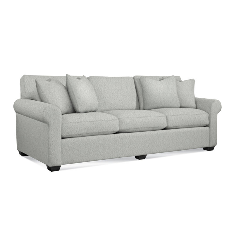 Bedford Upholstered 98'' Sofa, Blue Buffalo Check; 0120-61, Black 
