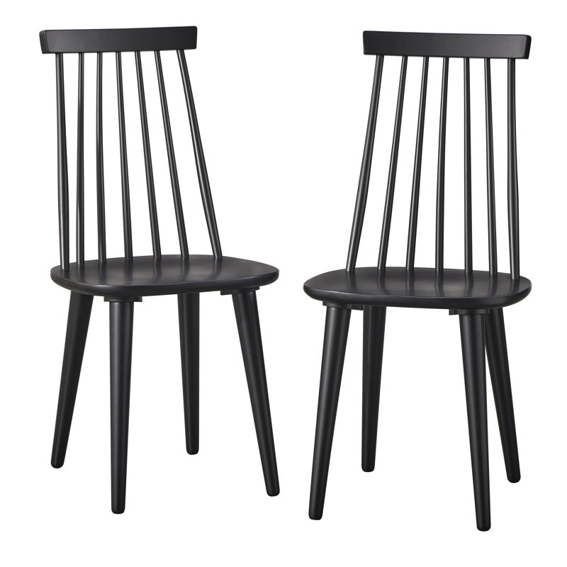 Beckley 18'' H Solid Wood Side Chair, Black