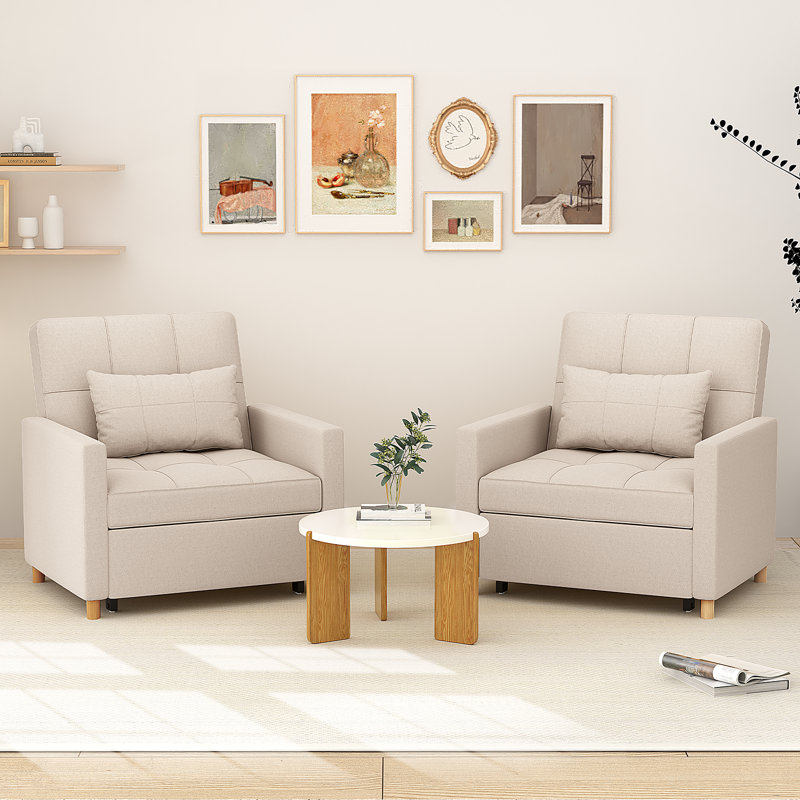 Upholstered Accent Chair, Beige