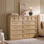 Commode 5 tiroirs, commode haute en bois naturel 45 po, organisateur de commode-772194177
