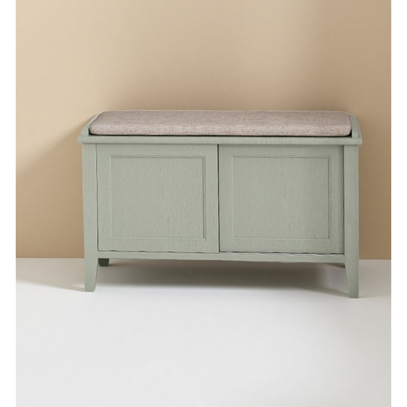 Banc de rangement pour chaussures en bois massif avec portes doubles