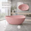 Baignoire profonde autoportante en acrylique renforcé de résine rose mat 63 po pour salle de bain