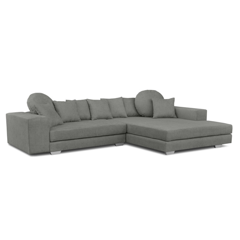 Karla 3 Seater Sofa & Chaise, Right, Grey