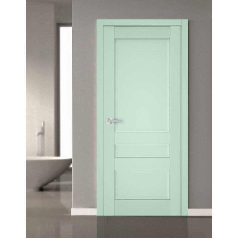 Intérieur avec porte française pré-suspendue | Veregio 7411 | Poignée simple à panneau régulier | Portes de salle de bain robustes