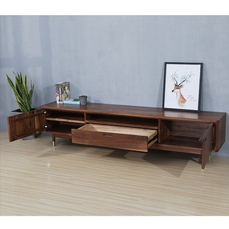 Nordic style solid wood TV cabinet, 82.68"