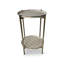 Mocha Check Enamel 2-Tier Cocktail Table-1305196137