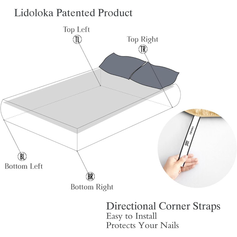 Cooling Silky Striped Sheet Set With Corner Straps, 100% Rayon from Bamboo Bed Sheets, King, Light Gold
