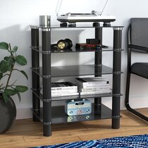 Standesign Five Shelf Audio Rack - All Glass and Steel