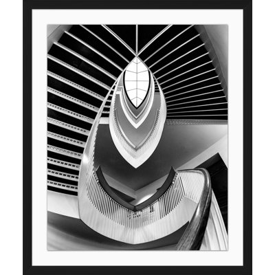 Stairwell' Framed Graphic Art Print on Glass