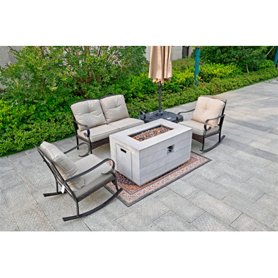 Dannilynn 4 - Person Patio Conversation Set with Cushions