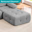 Canapé modulaire velours capitonné modulaire, gris clair-1119169397