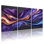 Ensemble de 3 tableaux sur toile en cuivre violet, parfaits pour la décoration du salon et de la chambre.