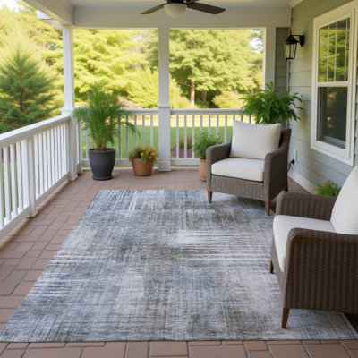 Machine Washable Indoor/Outdoor Chantille ACN2718 Abstract Rug