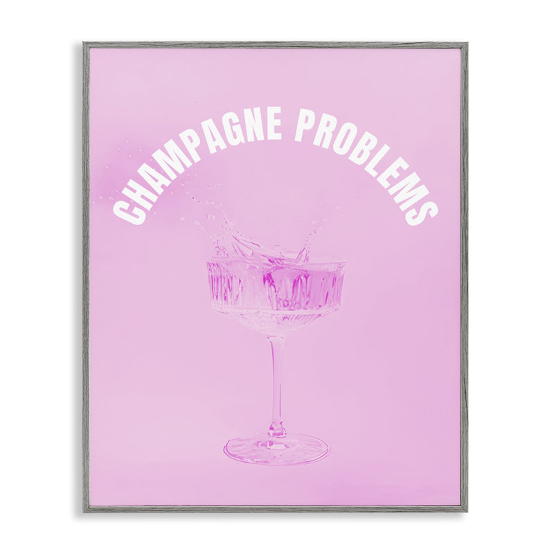  «Champagne Problems», estampe numérique par House of Lulu, Estampe numérique Farmhouse, H 30 po x l 24 po