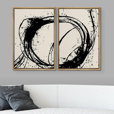 «Geometric Graffiti Paint Stroke Circles», 2 pièces