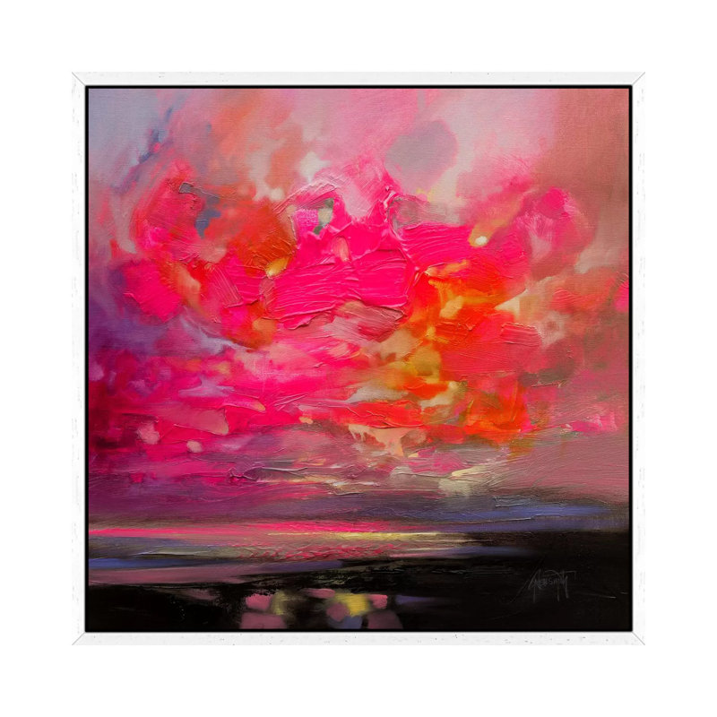 Magenta Plasma by Scott Naismith - Painting on Canvas, 93.98 cm H x 93.98 cm W, White Framed