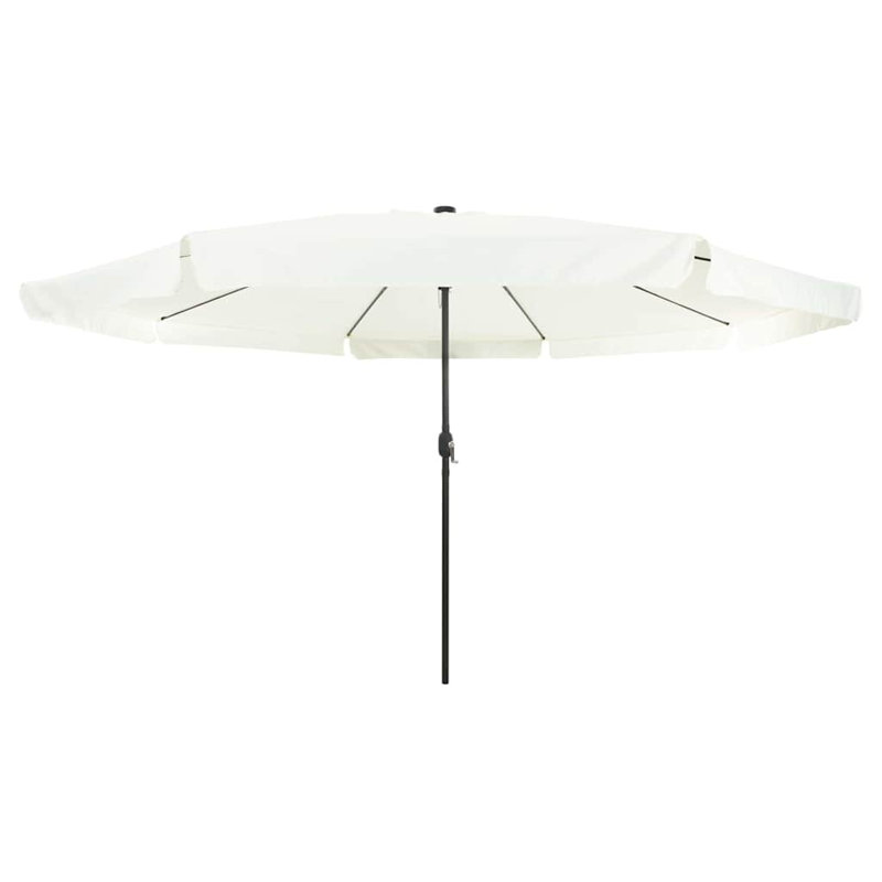 Garden Parasol Polyester and Steel Outdoor Shade Patio Umbrella Leisure, White/Black