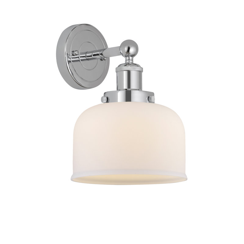 Cetronia Armed Sconce, Matte White, Polished Chrome