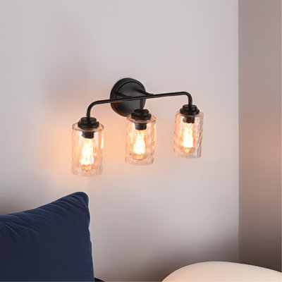 3 lumières avec abat-jour glacier en verre transparent, abat-jour unique fabriqué à la main, luminaire industriel d'intérieur pour salle de bain, chambre à coucher et évier de cuisine, douille E26 [sans ampoule]