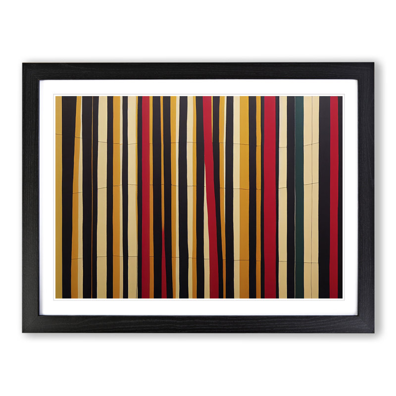 Abstract Forest Summer Vol.2 1 Piece Single Picture Frame Wall Art, 46cm H x 64cm W x 2cm D, Black