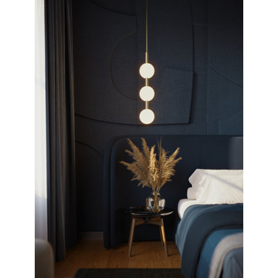 LED Pendant - 32" - Light Antique Brass