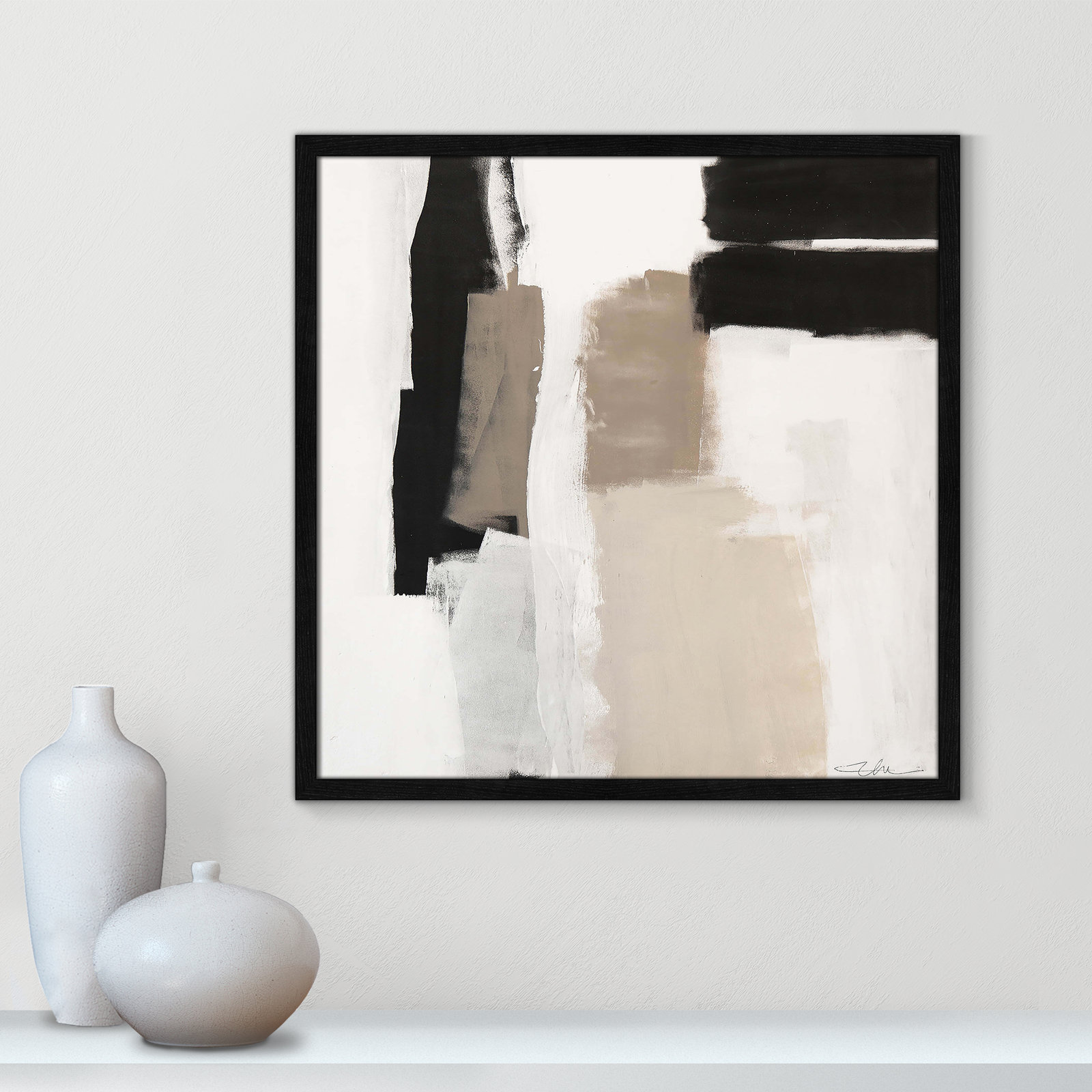Earth Scapes II Print, 23.5" H x 23.5" W x 0.75" D, Black Slim Framed