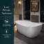 Baignoire autoportante en acrylique 63 po, double paroi rétention de chaleur, dossier ergonomique, bonde escamotable, blanc brillant