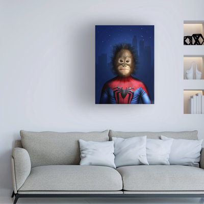 Art mural sur toile tendue - art mural John Hovenstine «Spider Monkey» pour le salon, la chambre à coucher ou le bureau - 14 x 19