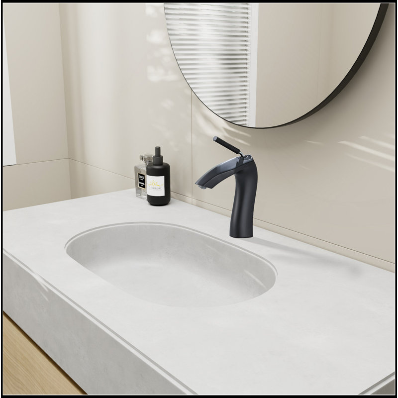 Robinet de lavabo à poignée simple noir mat, Noir mat