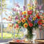 Printemps, fenêtre, jardin, toile tendue, art mural-322392774